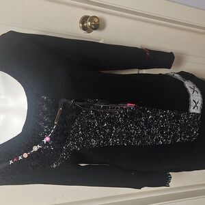 Fantazia Artsy Black Sweater Dress
